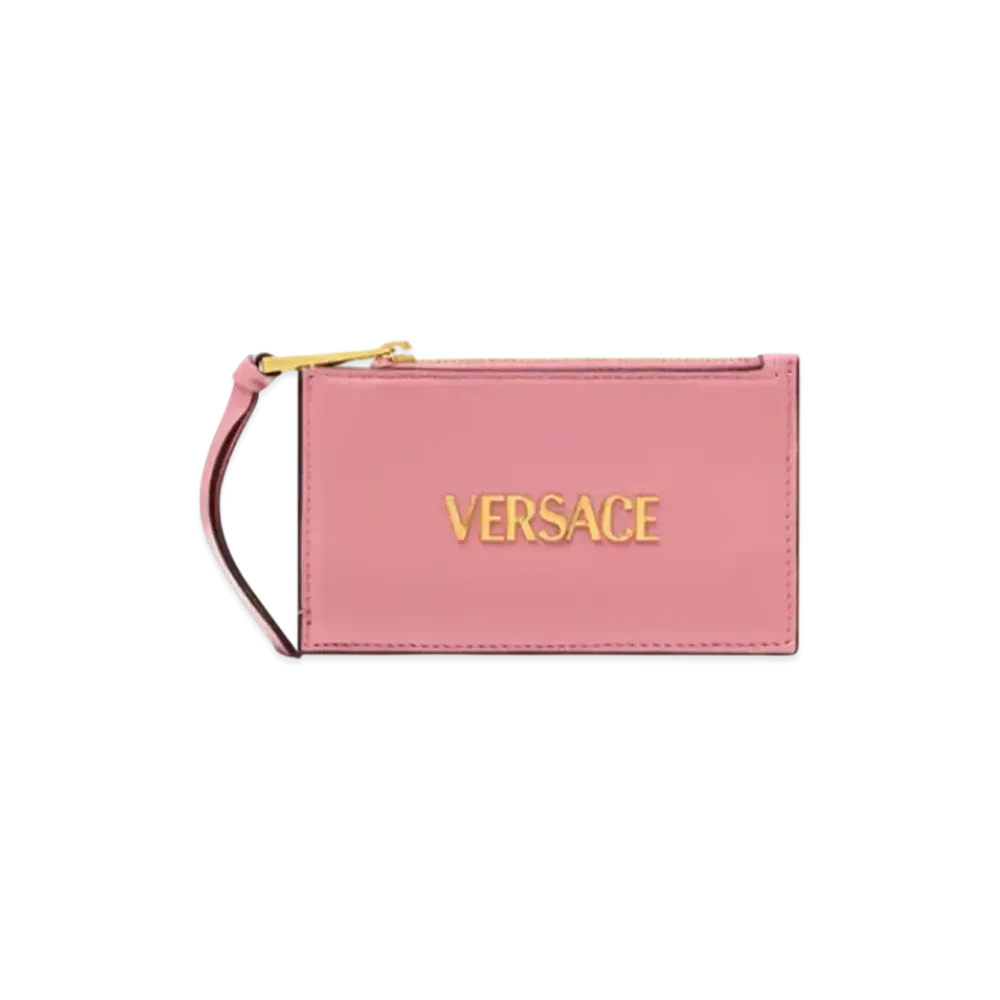 Versace Tag Zip Card Holder "Pink"