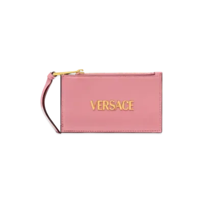 Versace Tag Zip Card Holder "Pink"