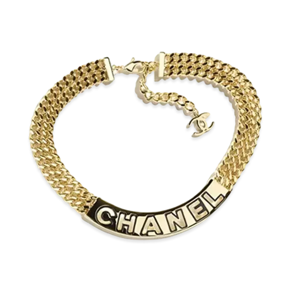 CHANEL Necklace Metal & Resin "Gold/Black"