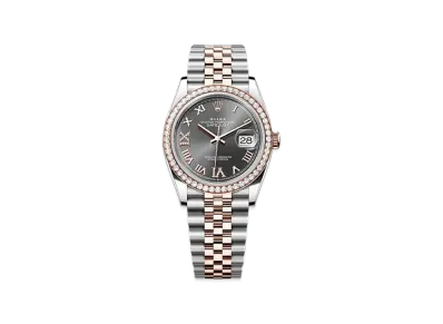 ROLEX Datejust 36mm Oystersteel & Everose Gold Diamond 126281RBR "Slate"