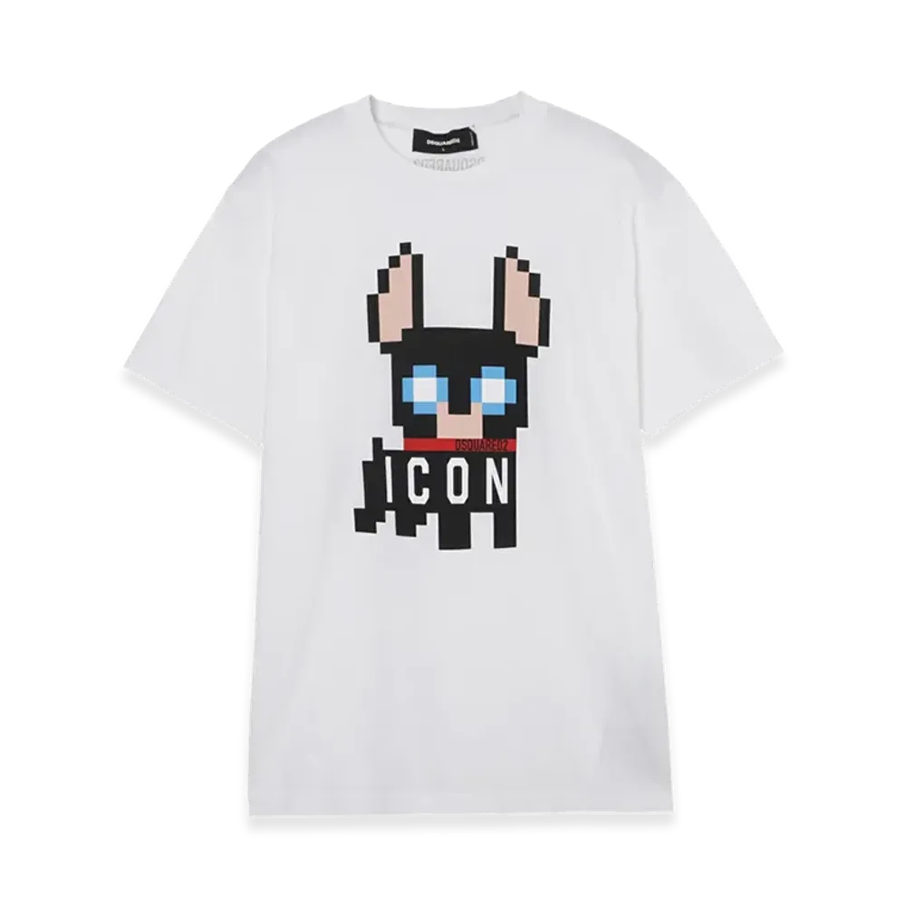 DSQUARED2 ICON Pixel Dog S/S T-Shirt "White"