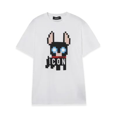 DSQUARED2 ICON Pixel Dog S/S T-Shirt "White"