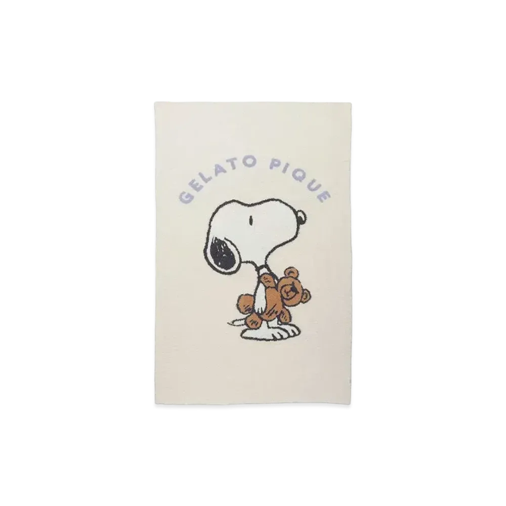 GELATO PIQUE x PEANUTS Snoopy x Bear Jacquard Blanket "Off White"