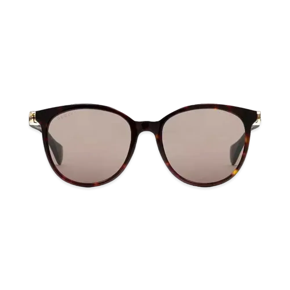 GUCCI Specialized Fit Round Sunglasses "Shiny Dark"