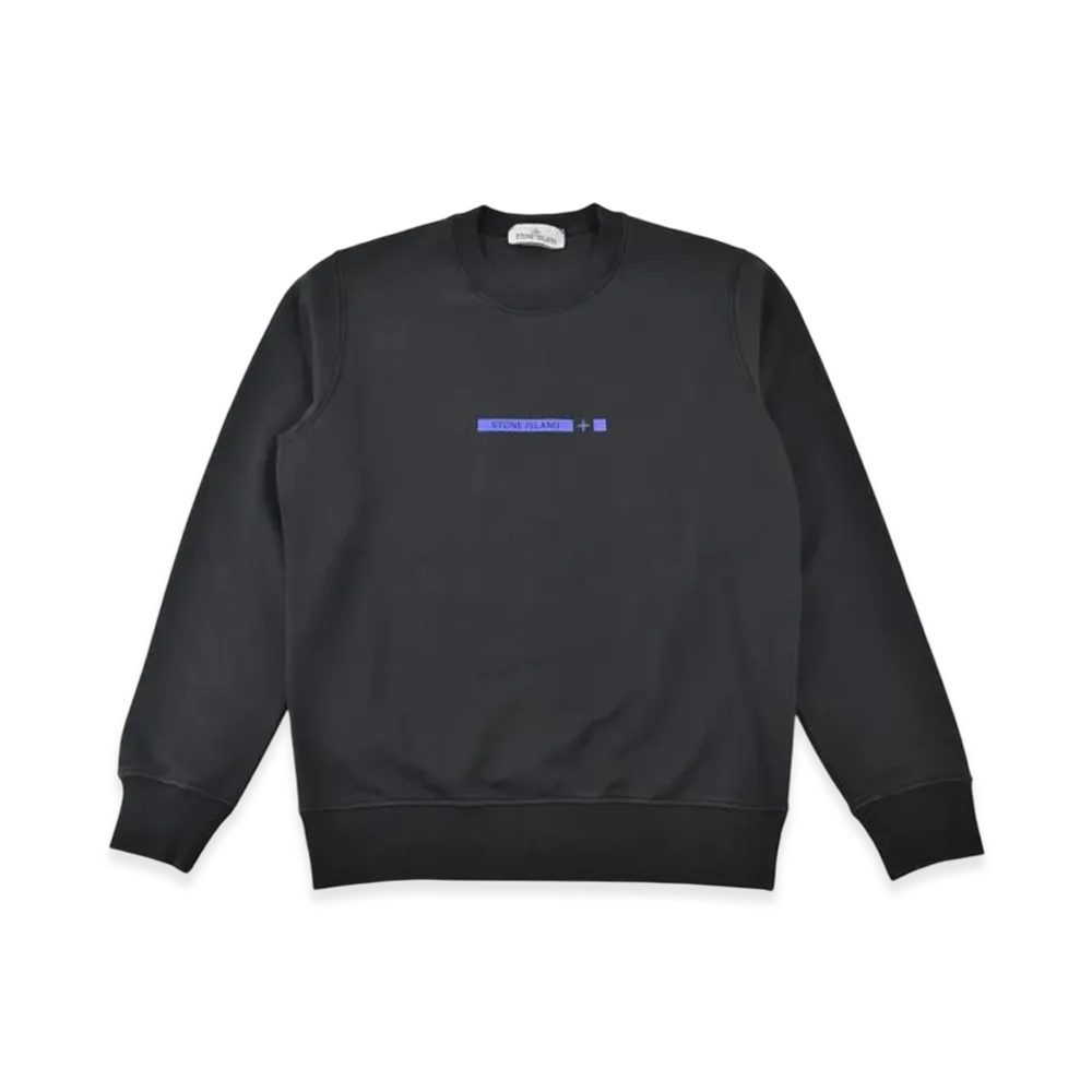 Stone Island 63085 Logo Print Cotton Sweatshirt Black - 22SS "Black"