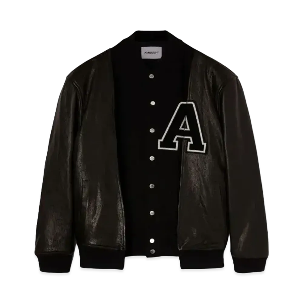 AMBUSH A Patch Varsity Jacket "Black"