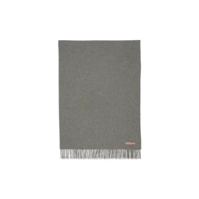 Acne Studios Fringed Wool Scarf - Oversized "Grey Melange"