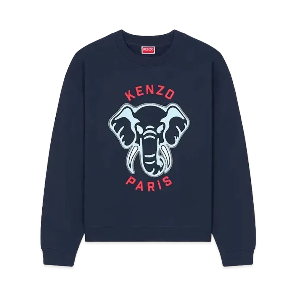 KENZO 'ELEPHANT' Embroidered Sweat "Midnight Blue"