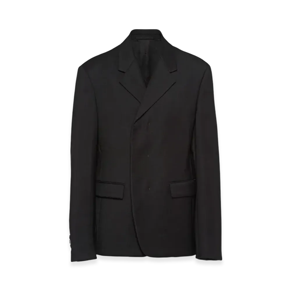 PRADA Single-Breasted Mohair Wool Jacket "Black"