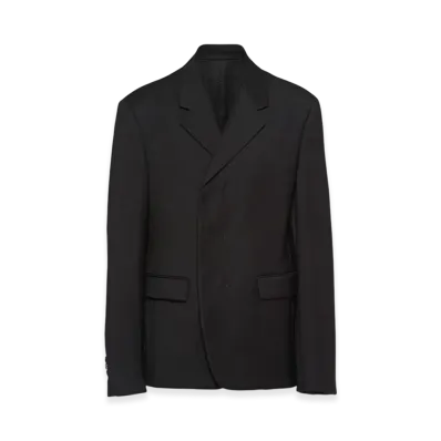 PRADA Single-Breasted Mohair Wool Jacket "Black"