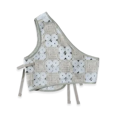 ENGINEERED GARMENTS x BEAMS Exclusive Crochet Shoulder Vest "Sax/Lightgray"