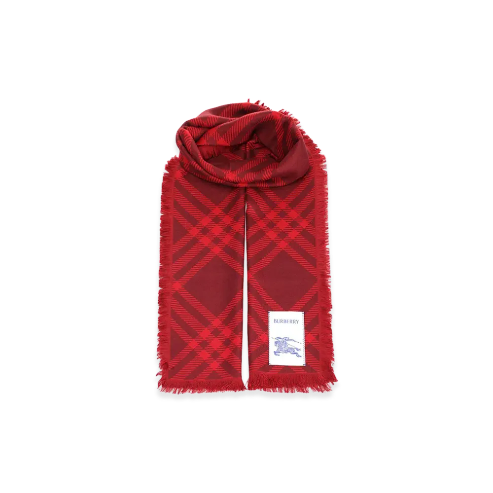 Burberry Wide Check Silk And Wool Scarf "Checked"