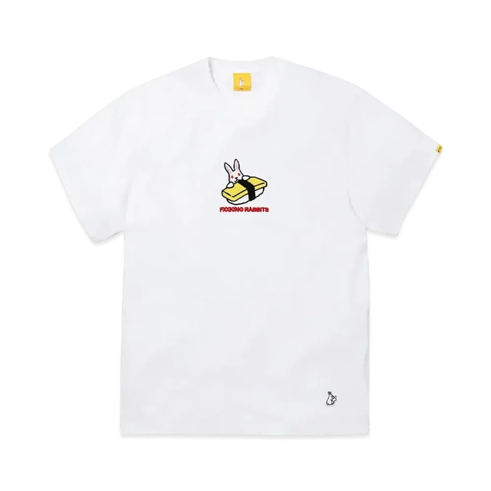 FR2 Embroidery Egg Sushi Rabbit T-Shirt "White"