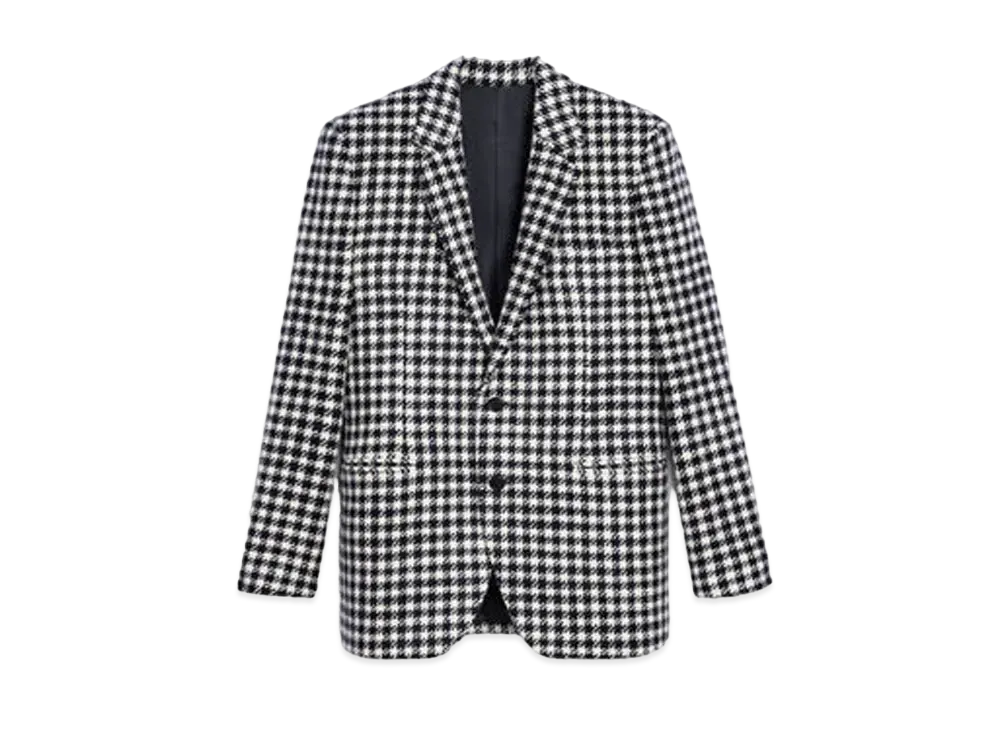 CELINE Rectangle Jacket / Checked Wool "Black/White"