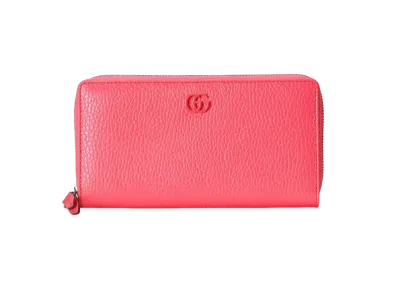 GUCCI Double G Zip Around Wallet "Coral Pink"