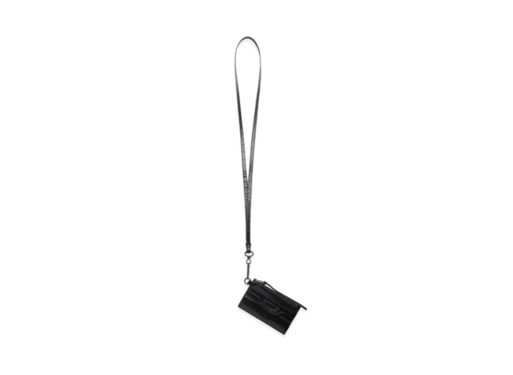 BALENCIAGA Neo Classic Card Case On Keyring "Black"