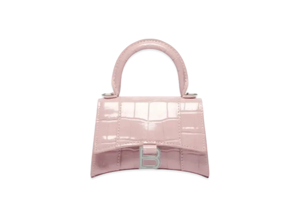 BALENCIAGA Hourglass Mini Handbag With Chain "Pink"