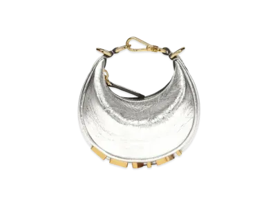 FENDI Nano Fendi Digraphy Leather Charm "Silver"