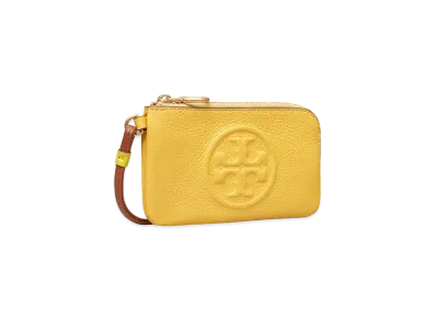 TORY BURCH Perry Bomve Color Block Top Zip Card Case "Golden Sunset"