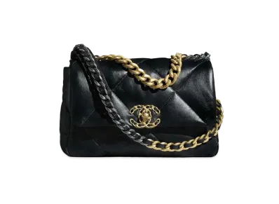 CHANEL 19 Hand Bag Lambskin "Black"