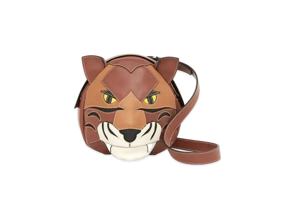 BURBERRY 3D Tiger Motif Leather Cross Body Bag "Dark Tongue"