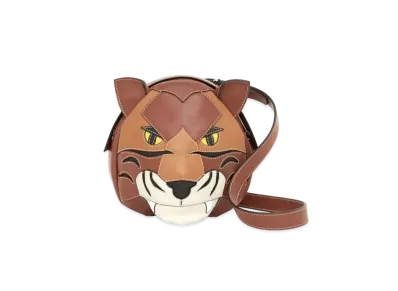 BURBERRY 3D Tiger Motif Leather Cross Body Bag "Dark Tongue"