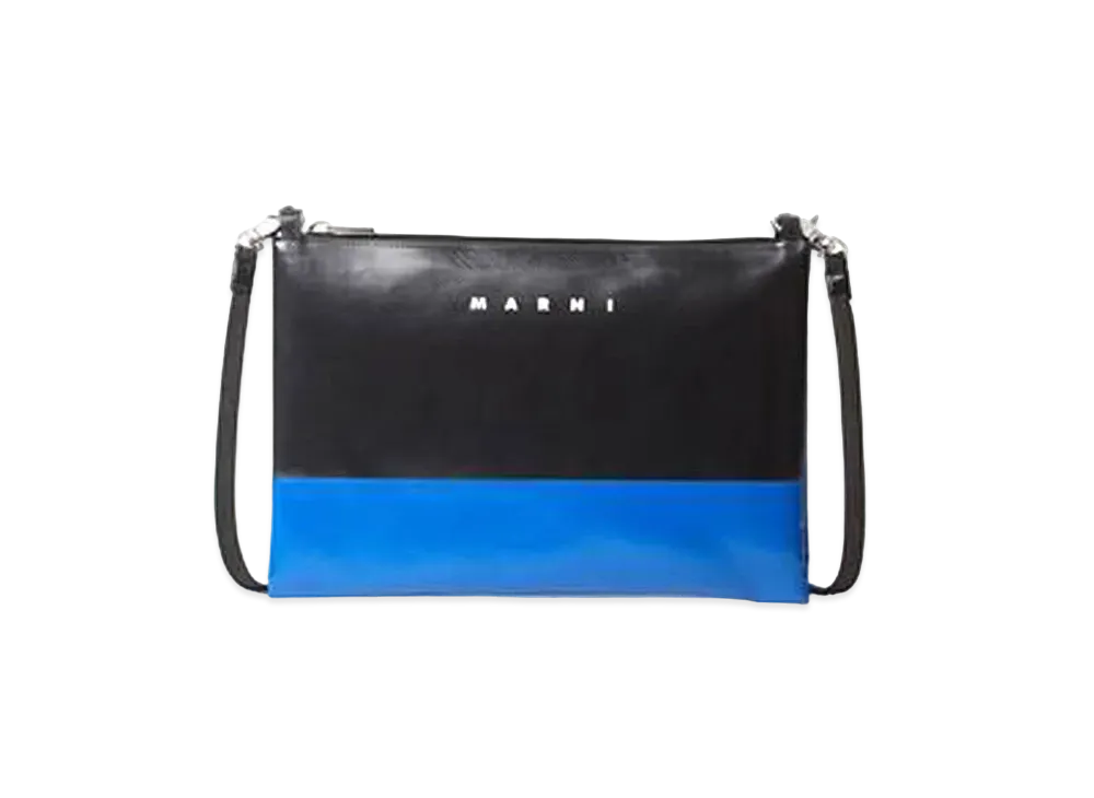 Marni Bi Coloured Black and Blue PVC TRIBECA Bag with Shoulder Strap "Black/Blue"