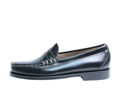G.H.BASS LoaferLarson Contrastitch High Shine Leather "Black" 91010B