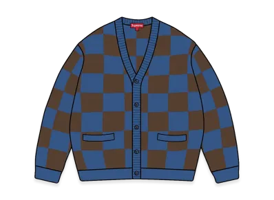 Supreme Checkerboard Cardigan "Blue"