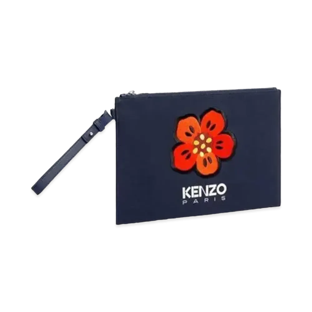 KENZO 'BOKE FLOWER' Large Purse "Navy Blue"