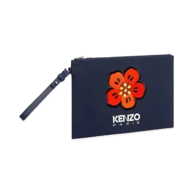 KENZO 'BOKE FLOWER' Large Purse "Navy Blue"
