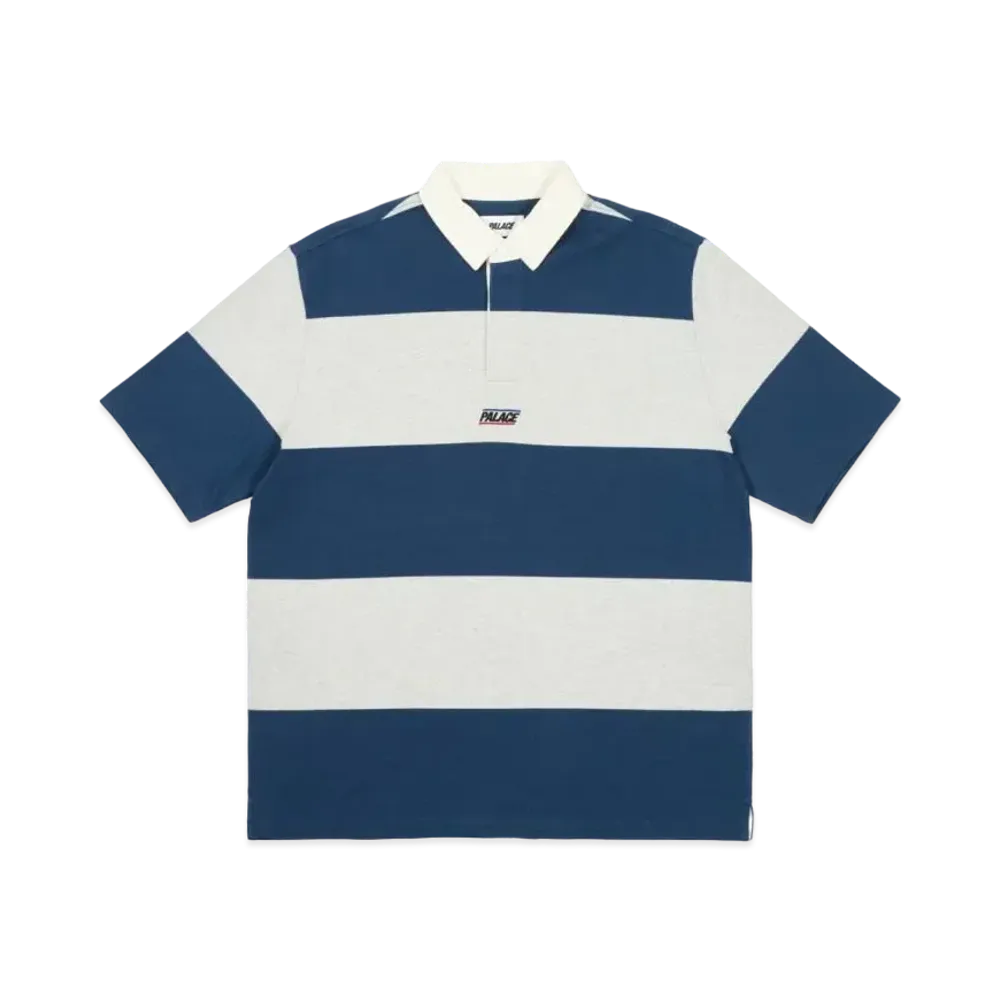 PALACE Wide Rugby Polo "Grey Marl Navy"