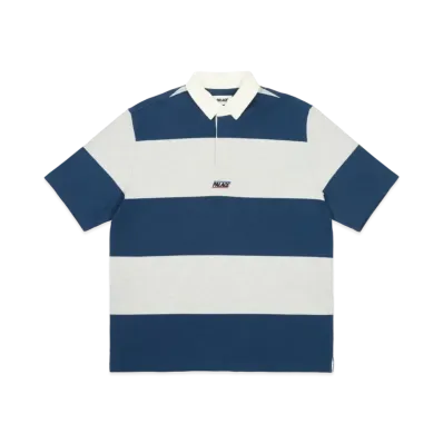 PALACE Wide Rugby Polo "Grey Marl Navy"