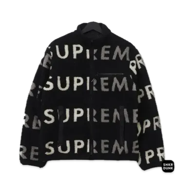 Supreme Reversible Logo Fleece Jacket "Black"
