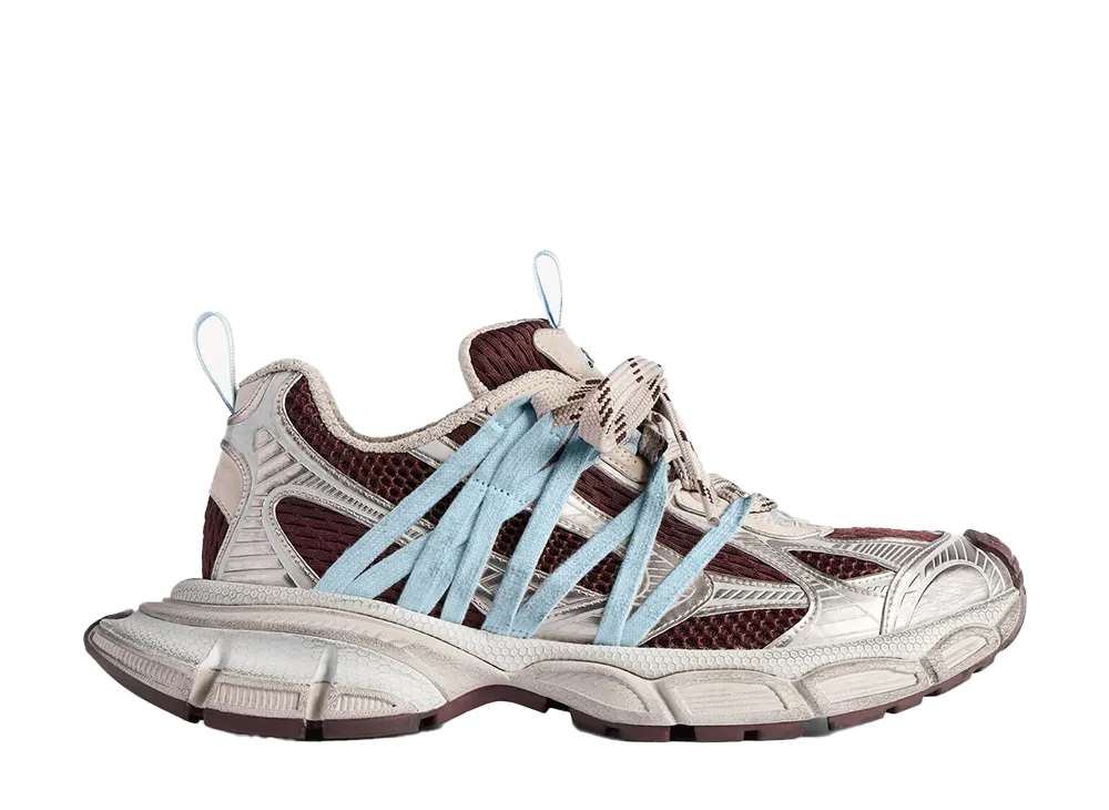 BALENCIAGA Women's 3XL Interlace Sneaker "Brown/Beige/Blue"