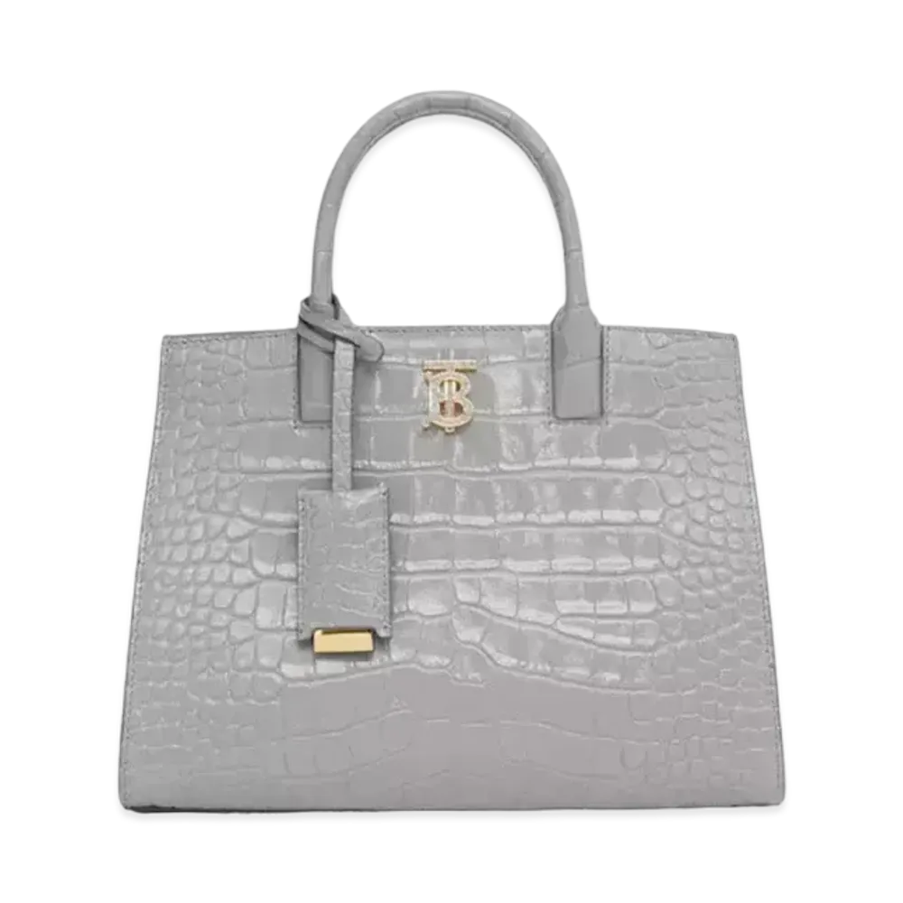 Burberry Grainy Leather Mini Frances Bag "Cloud Gray"
