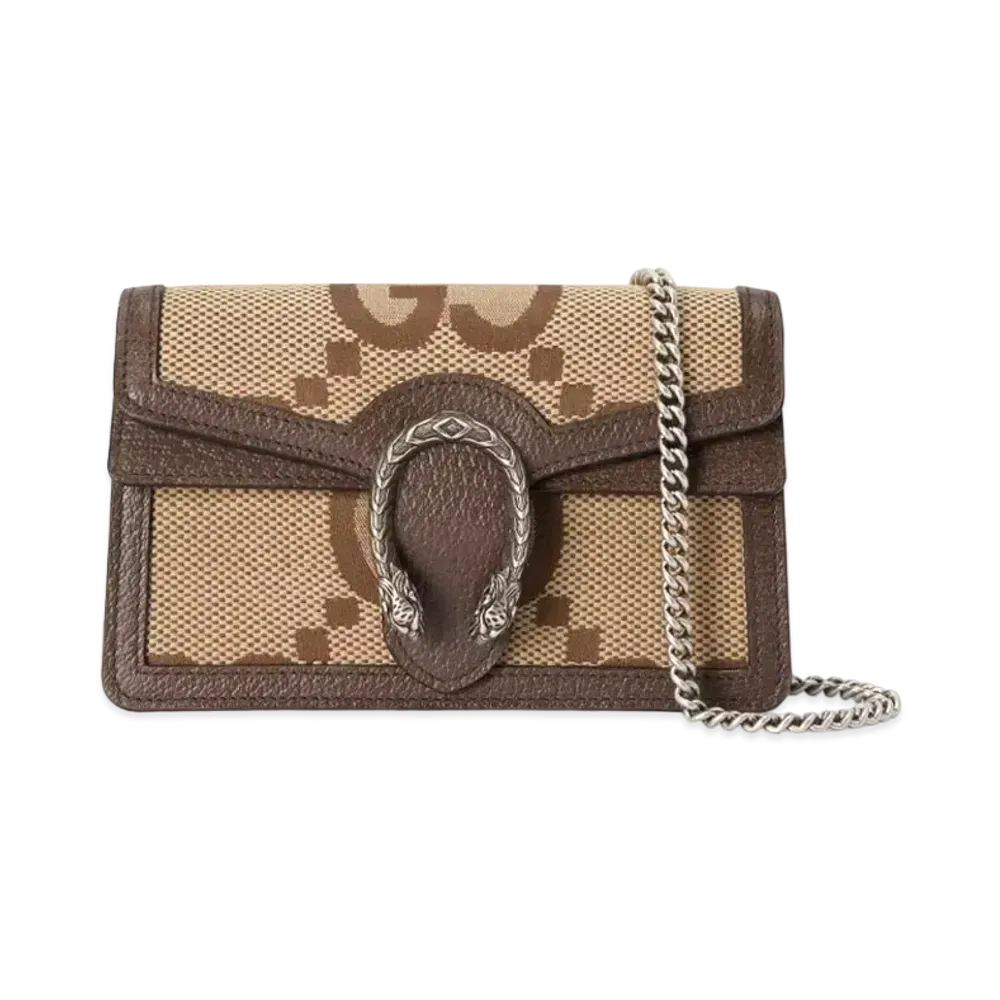 GUCCI Dionusus Jumbo GG Super Mini Bag "Camel/Ebony"
