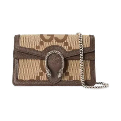 GUCCI Dionusus Jumbo GG Super Mini Bag "Camel/Ebony"