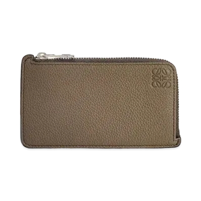 LOEWE Coin Cardholder In Soft Grained Calfskin "Dark Moss"