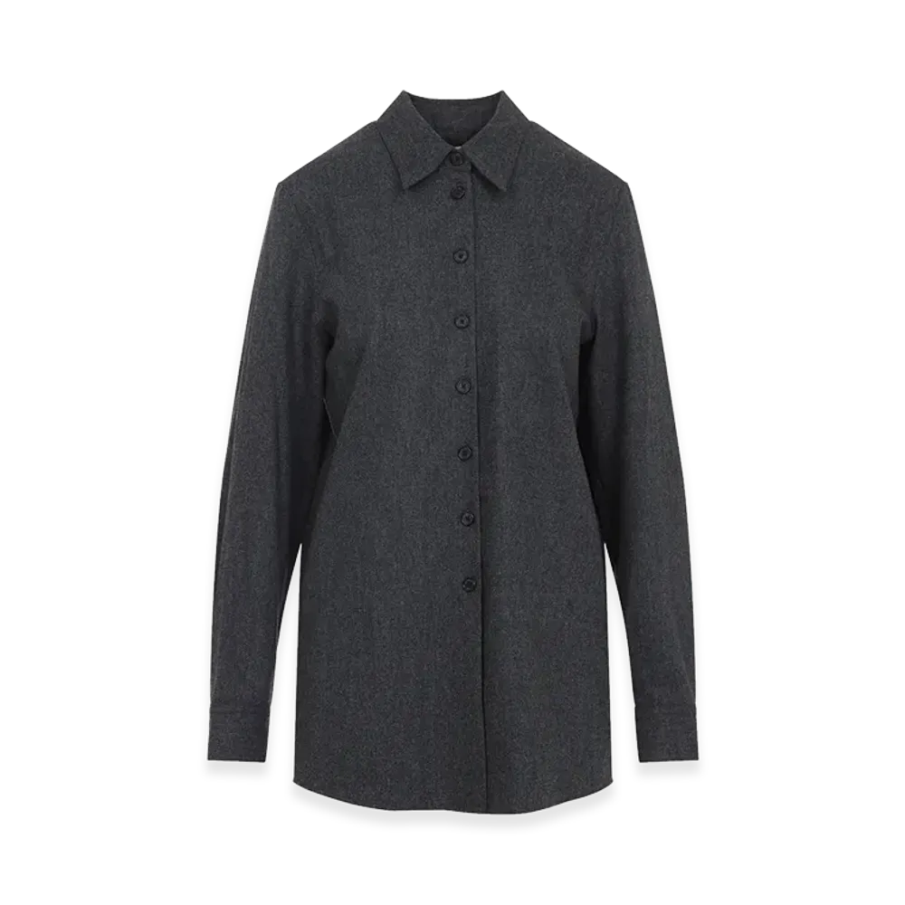 KHAITE Women's Wool Blend Auryn Shirt "Gray"