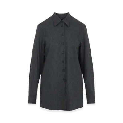KHAITE Women's Wool Blend Auryn Shirt "Gray"