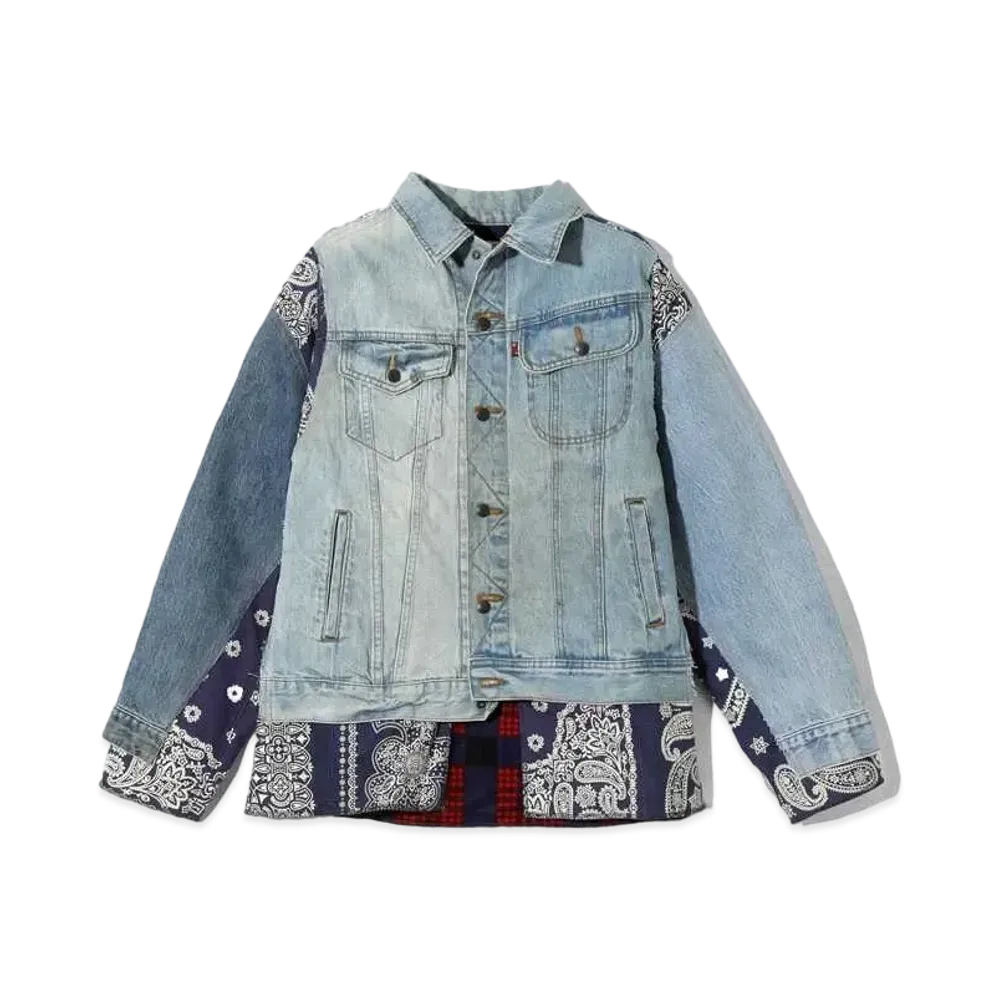 Needles x MIYAGIHIDETAKA Jean Jacket + Flannel - Covered Reversible Jacket "Type 1"