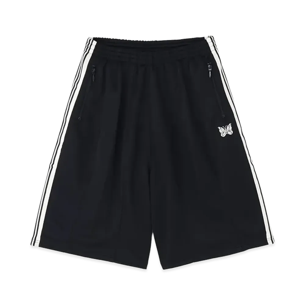 NEEDLES x LHP H.D.Track Pant Shorts - Poly Smooth "Black/White"