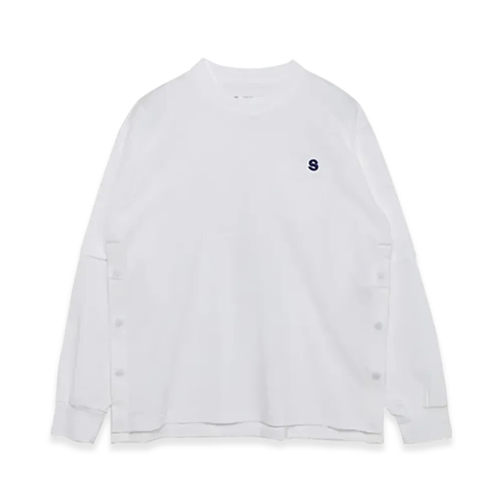sacai S Cotton Jersey L/S T-Shirt "White"