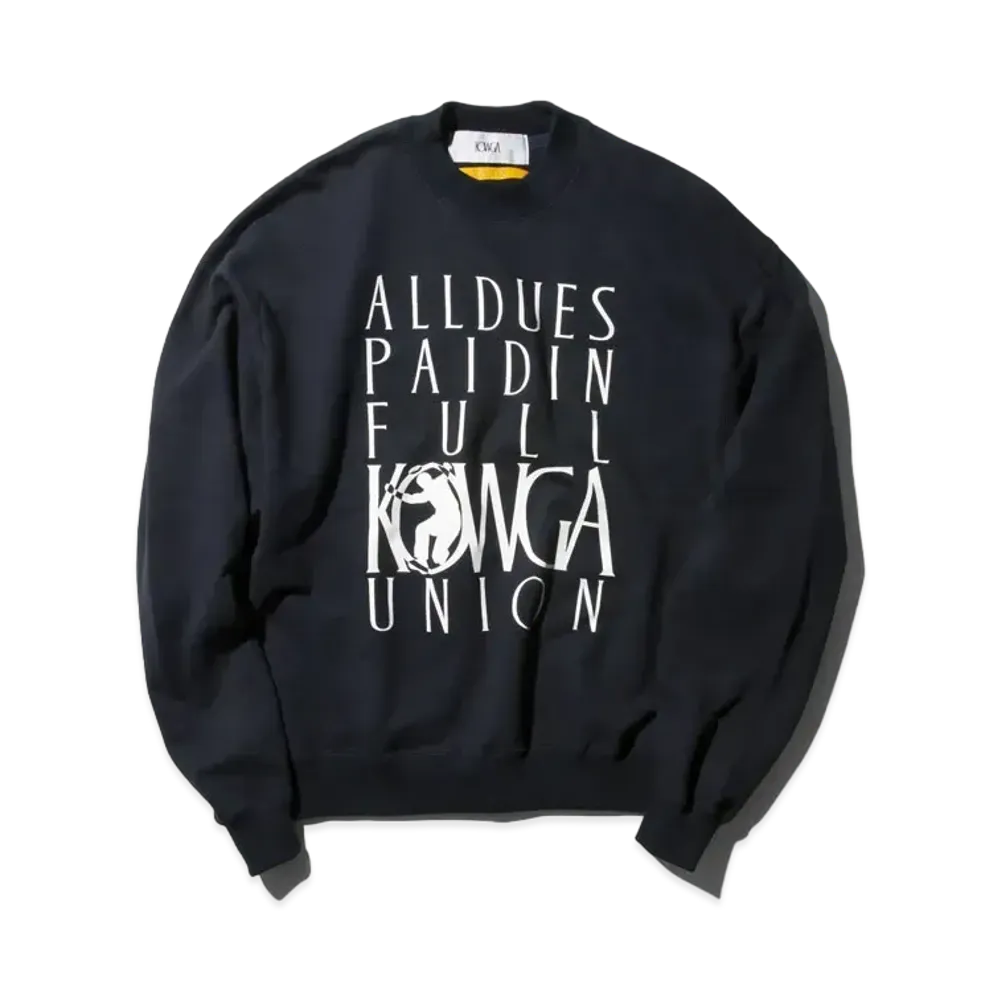 UNION KOWGA All Dues Paid In Full Crew Neck Sweat "Navy"