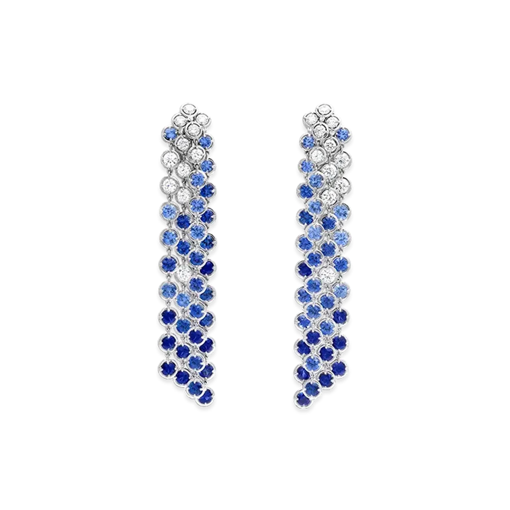 Van Cleef & Arpels Palmyre earrings "18K White gold/Sapphire/Diamond"