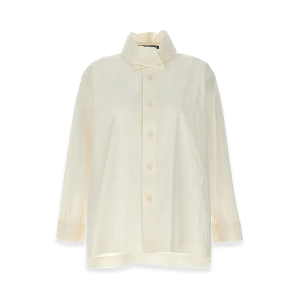 ISSEY MIYAKE Womens Shaped Membrane Shirt "White"