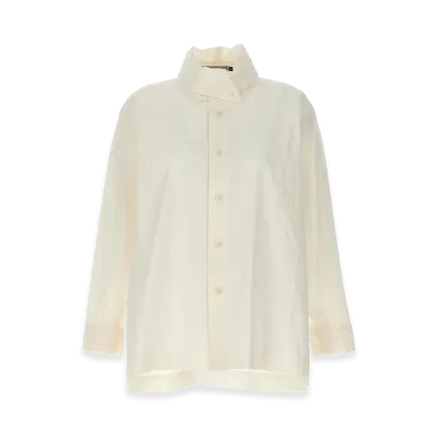 ISSEY MIYAKE Womens Shaped Membrane Shirt "White"