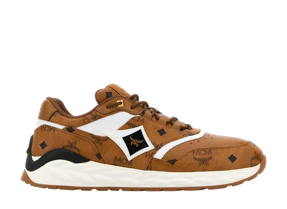 MCM Multicolor Canvas And Leather Skywander Sneakers "Brown"