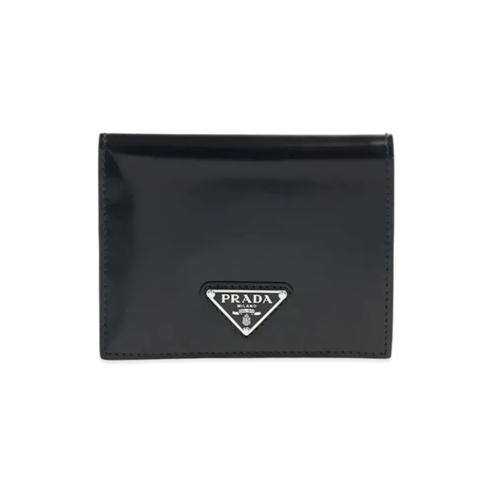 PRADA Brushed Leather Wallet "Black"